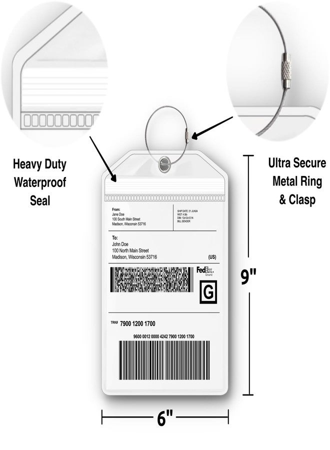 HODL 21 Golf Bag Luggage Tag - Extra Large 9" x 6", Waterproof Plastic Zipper Pouch, PVC Tags for Golf Bag - Sealable Label Holder (2) - Image 3